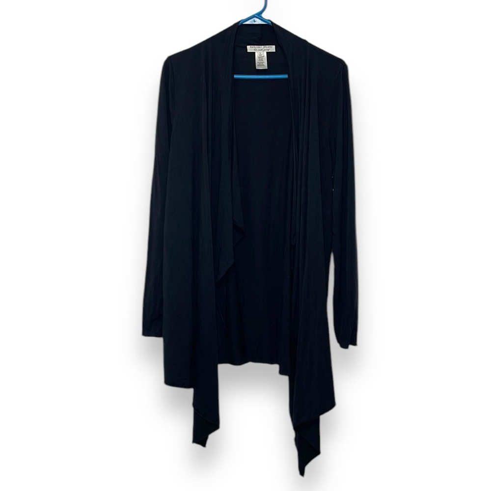 Barefoot Dreams Black Draped Open-Front Cardigan
